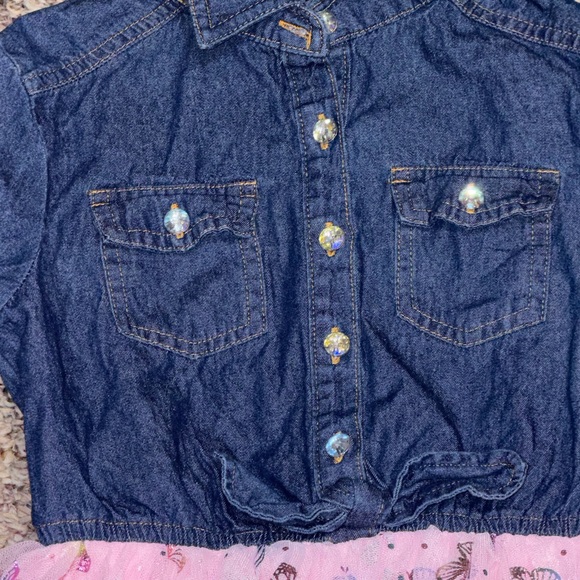 Girls Lilt size 7, size medium Blue Denim dress - Picture 3 of 5